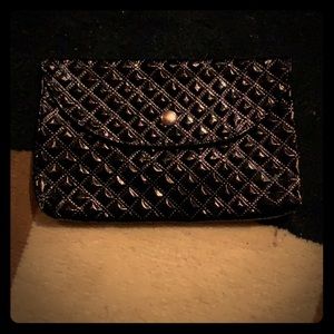 Black pleated snap bag